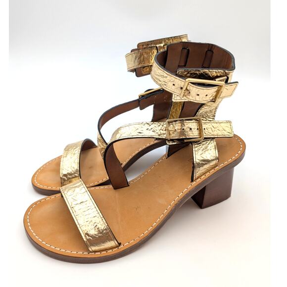 Zadig & Voltaire Cecilia Caprese Block Heel Asymmetric Sandal Size US8 EU38 - Picture 1 of 10